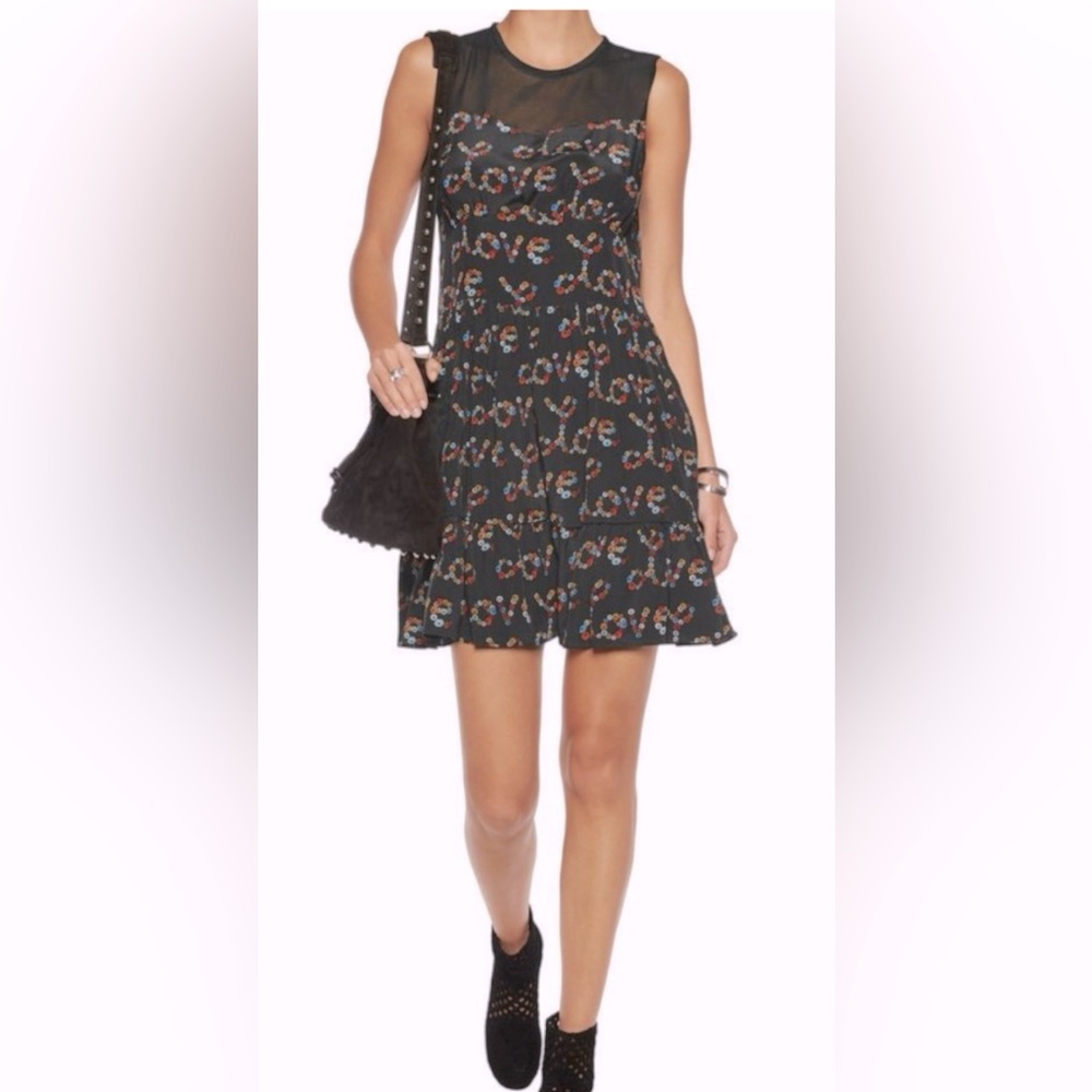 Sandro Paris Love Black Multi Red Flower
Floral Dress Size 1 UK 8 EU 36 Silk